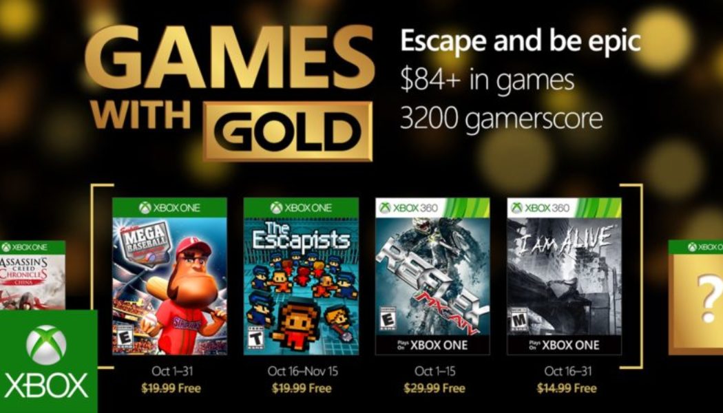 Xbox Live Games With Gold For October 2016