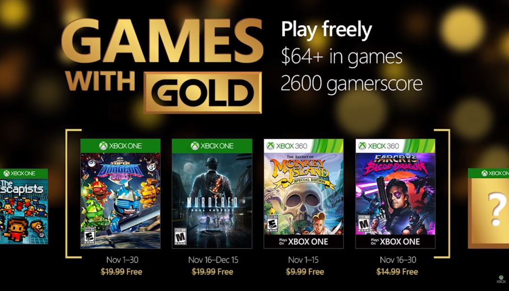 Xbox Live Games with Gold For November 2016