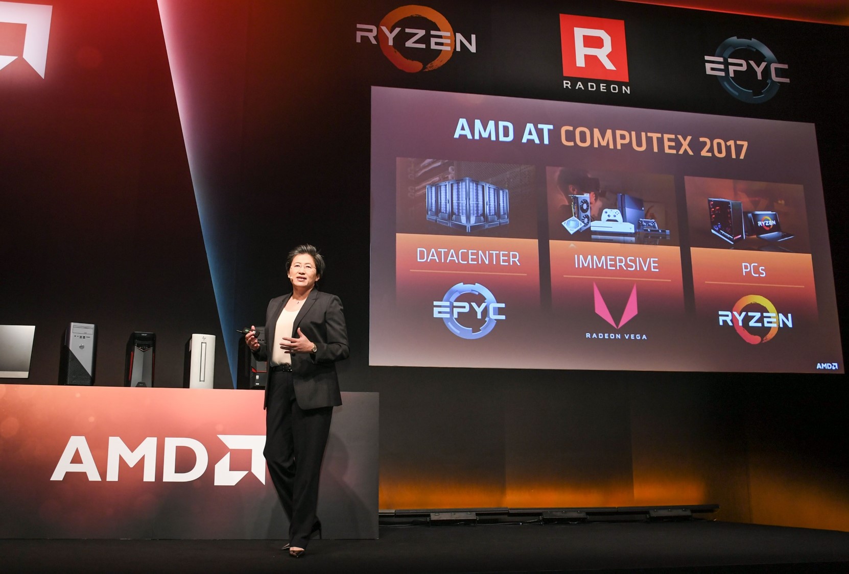 1_AMD President and CEO Dr. Lisa Su showcased the power of AMD upcoming Ryzen™ and Radeon™ products during its press conference at COMPUTEX TAIPEI 2017